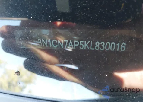 2019 Nissan Versa 1.6 S+ z USA, uszkodzony, nr VIN 3N1CN7AP5KL830016